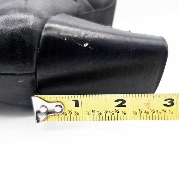 Women’s Black Leather Upper Knee-High Boots Size 8.5M Block Heel Side Zip - Picture 10 of 12